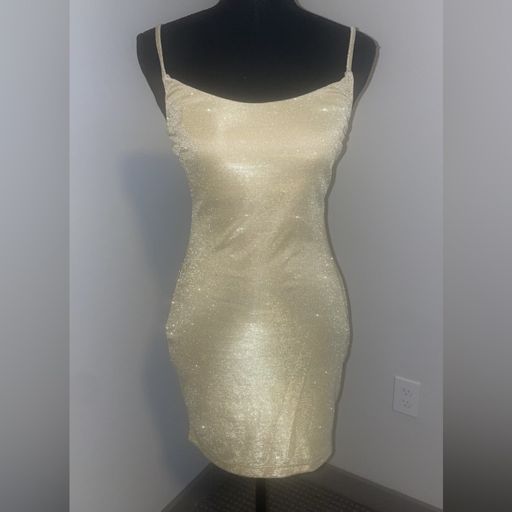 Size 3/4 gold sparkling dress, brand new